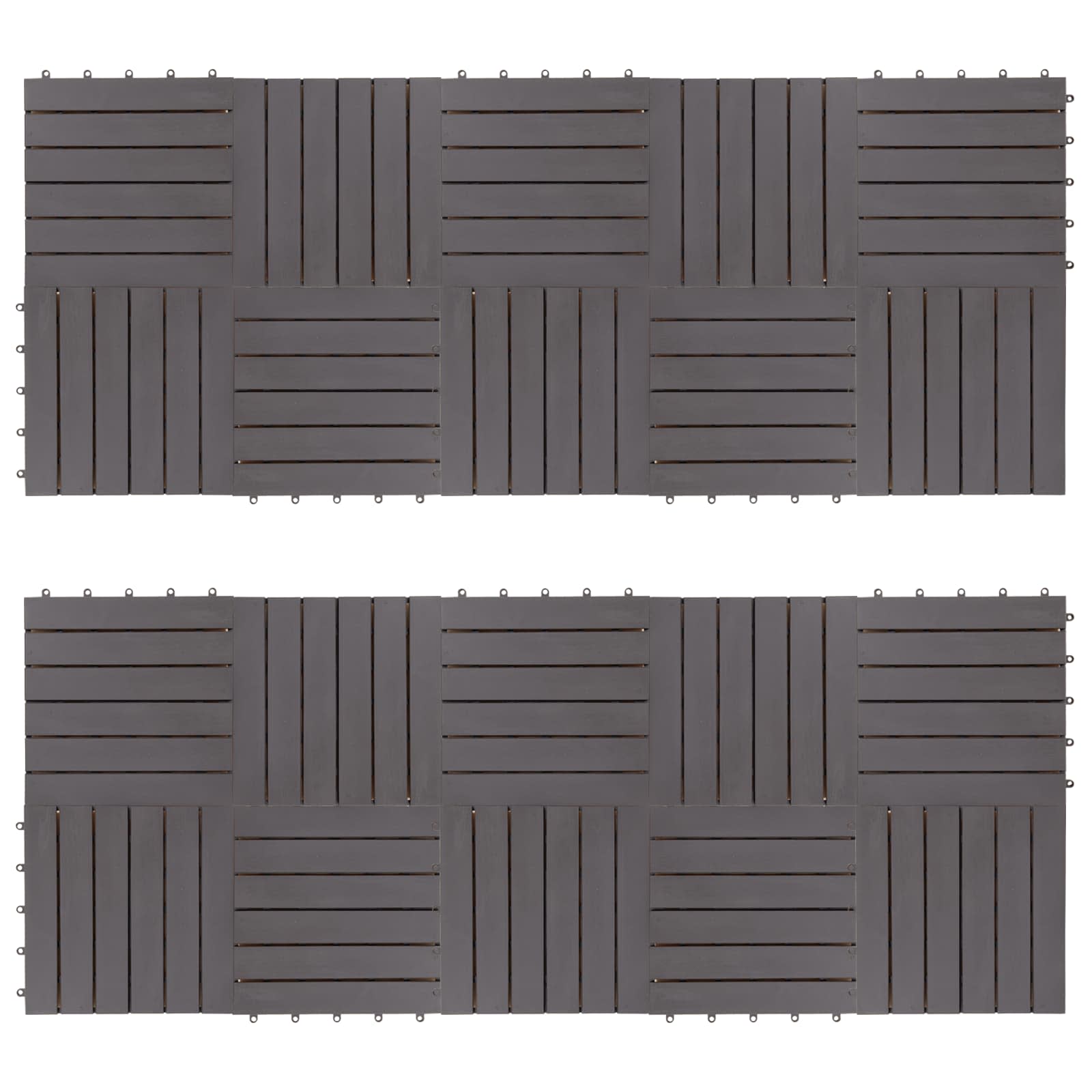 Terrassenfliese 20 pcs Grau 30 x 30 cm Akazien-Hartholz
