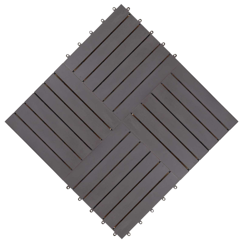 Terrassenfliese 20 pcs Grau 30 x 30 cm Akazien-Hartholz