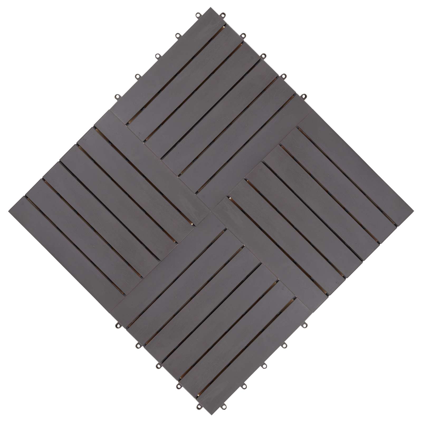 Terrassenfliese 20 pcs Grau 30 x 30 cm Akazien-Hartholz