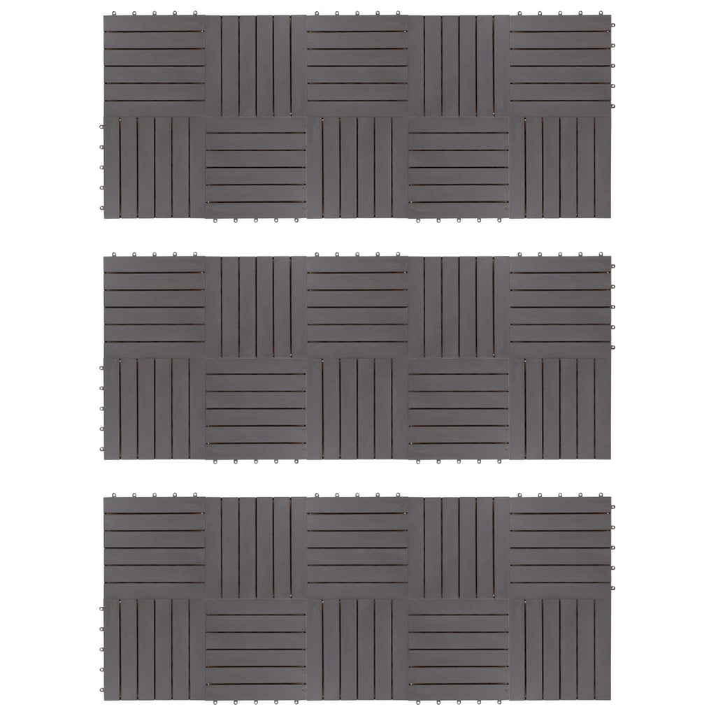 Terrassenfliese 30 pcs Grau 30 x 30 cm Akazien-Hartholz