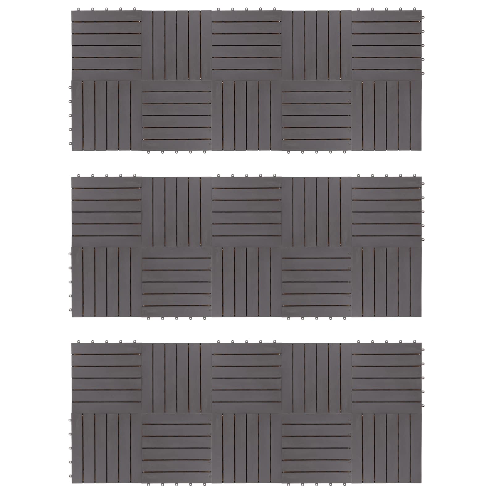 Terrassenfliese 30 pcs Grau 30 x 30 cm Akazien-Hartholz