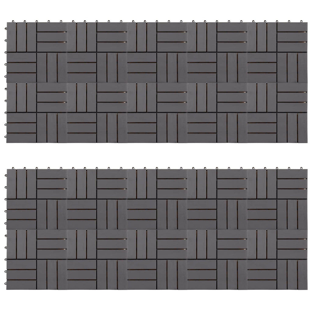 Terrassenfliese 20 pcs Grau 30 x 30 cm Akazien-Hartholz