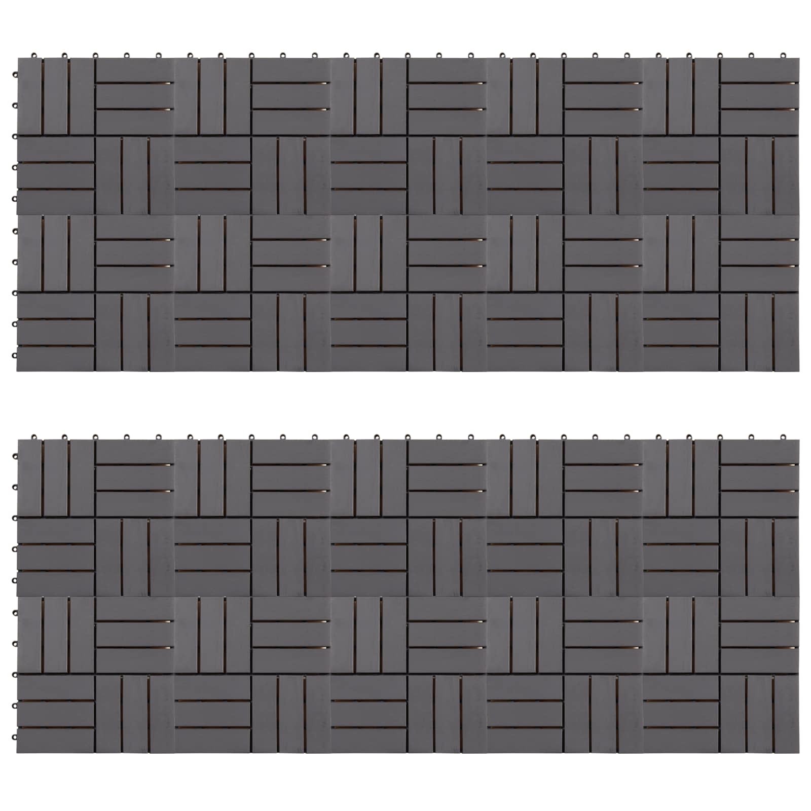Terrassenfliese 20 pcs Grau 30 x 30 cm Akazien-Hartholz