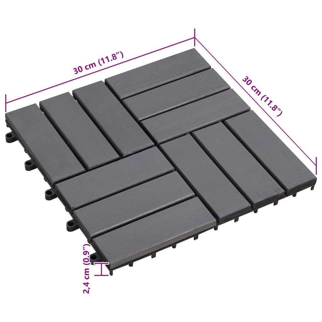 Terrassenfliese 30 pcs Grau 30 x 30 cm Akazien-Hartholz