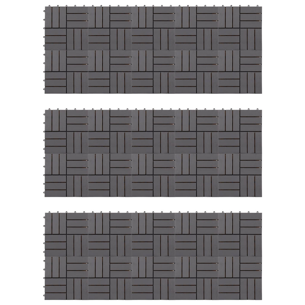 Terrassenfliese 30 pcs Grau 30 x 30 cm Akazien-Hartholz