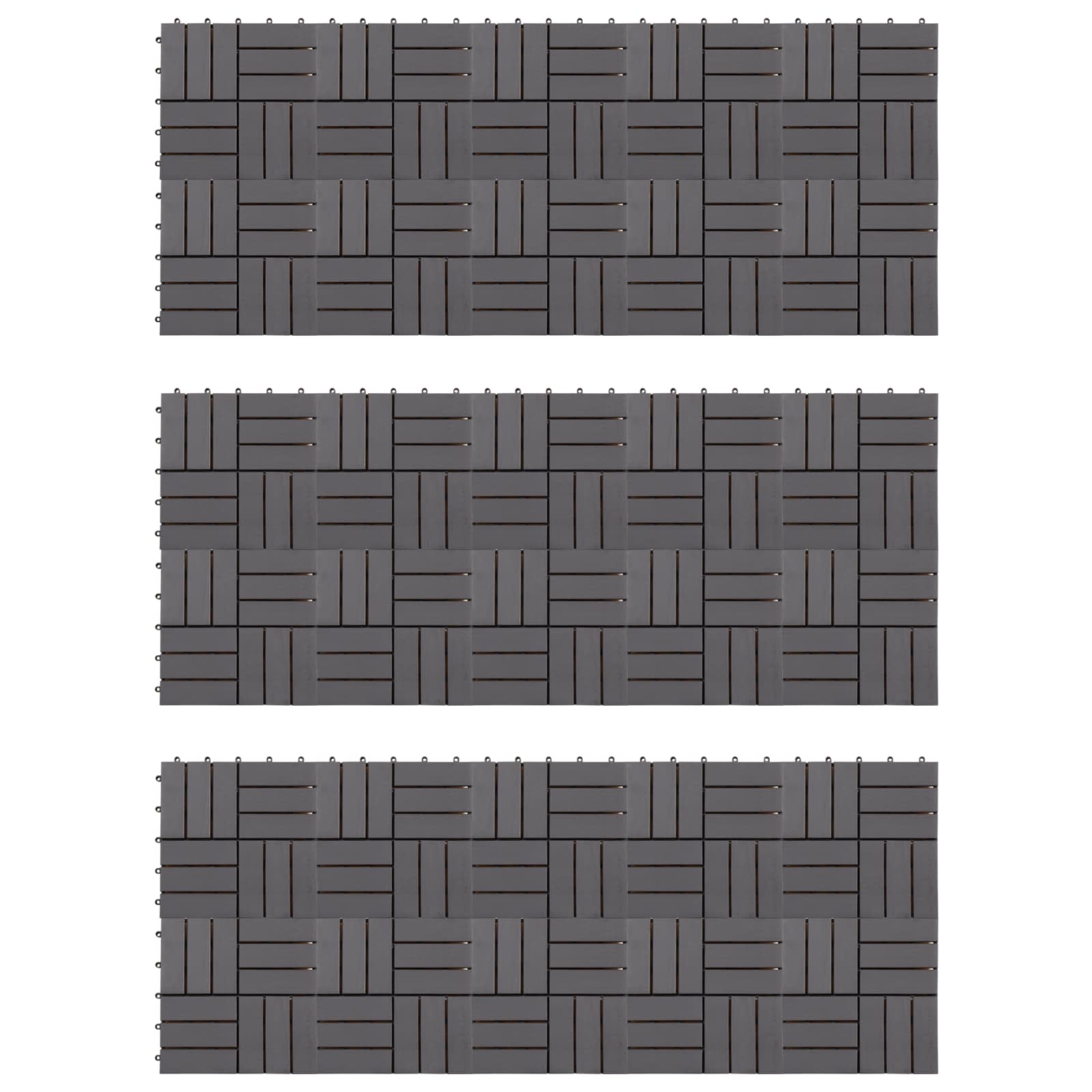 Terrassenfliese 30 pcs Grau 30 x 30 cm Akazien-Hartholz