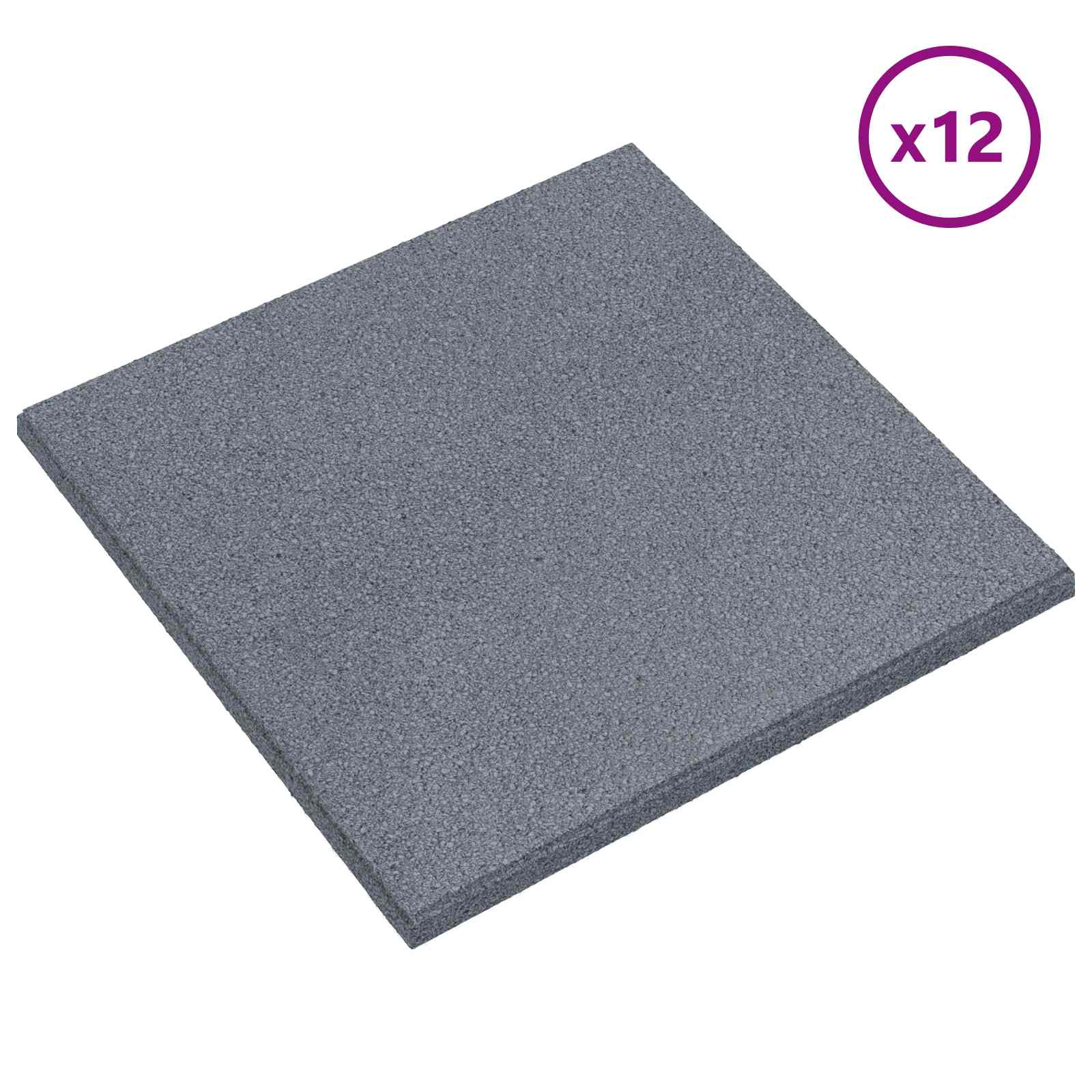 Sturzschutzfliesen 12 pcs Grau 50 x 50 cm Gummi