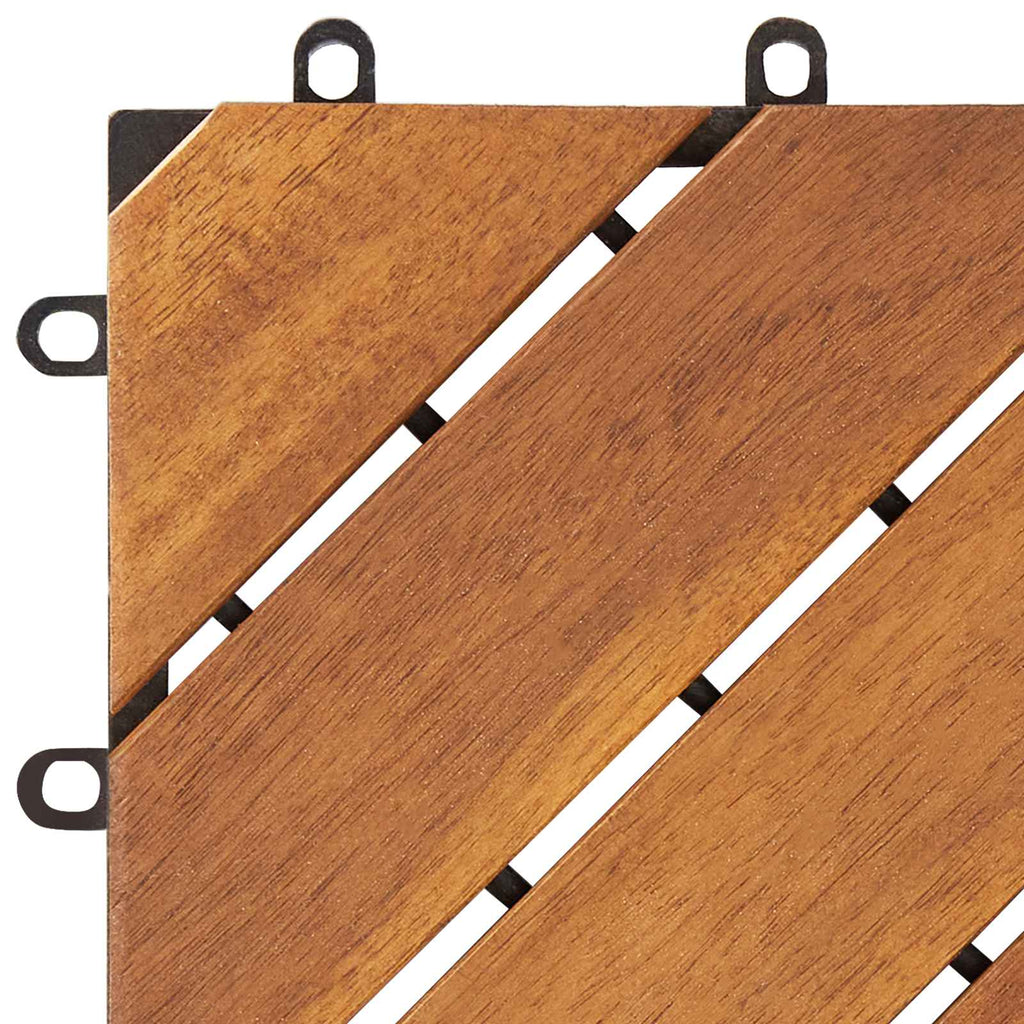 Terrassenfliese 20 pcs Braun 30 x 30 cm Akazien-Hartholz
