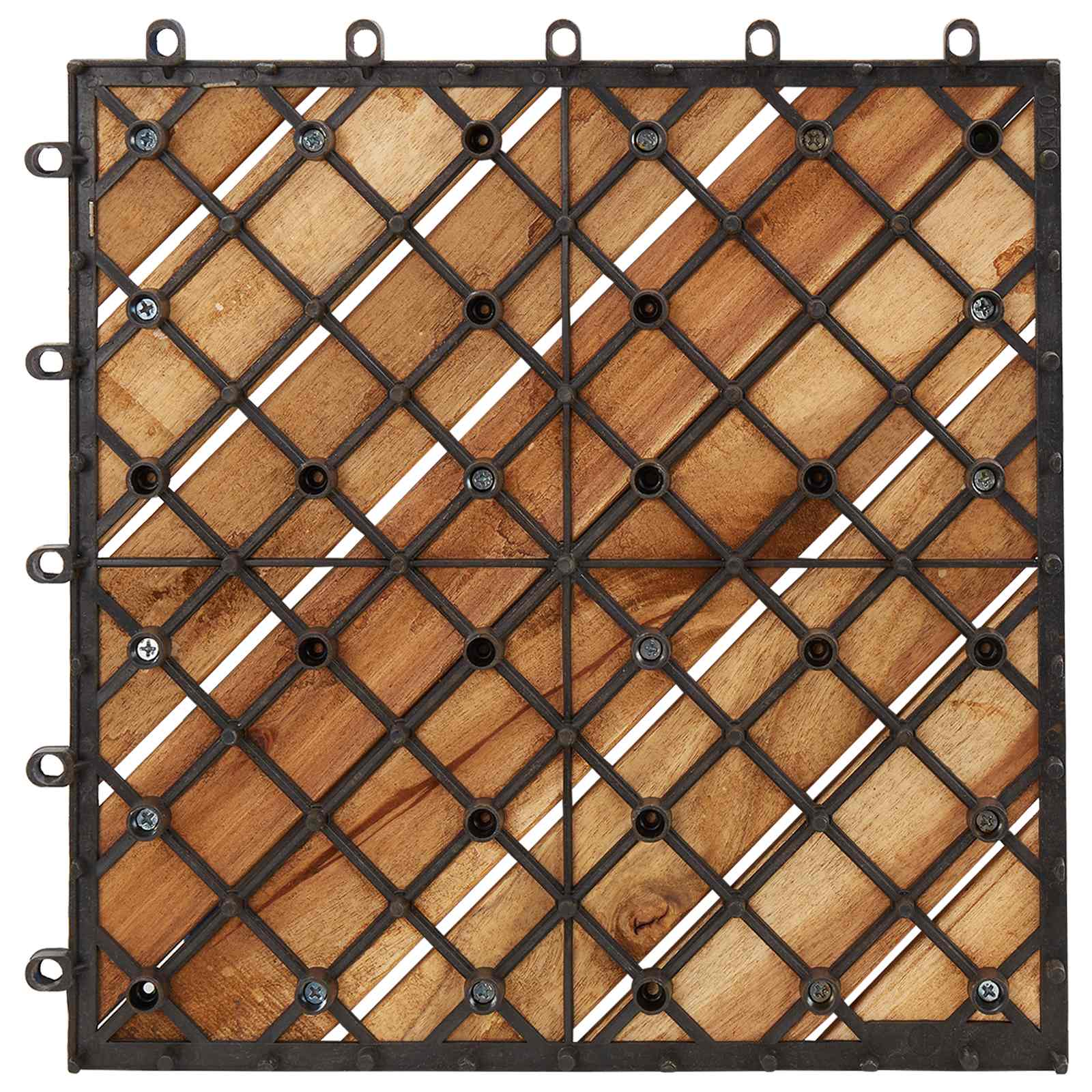 Terrassenfliese 20 pcs Braun 30 x 30 cm Akazien-Hartholz