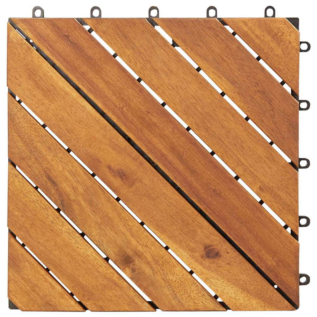 Terrassenfliese 30 pcs Braun 30 x 30 cm Akazien-Hartholz