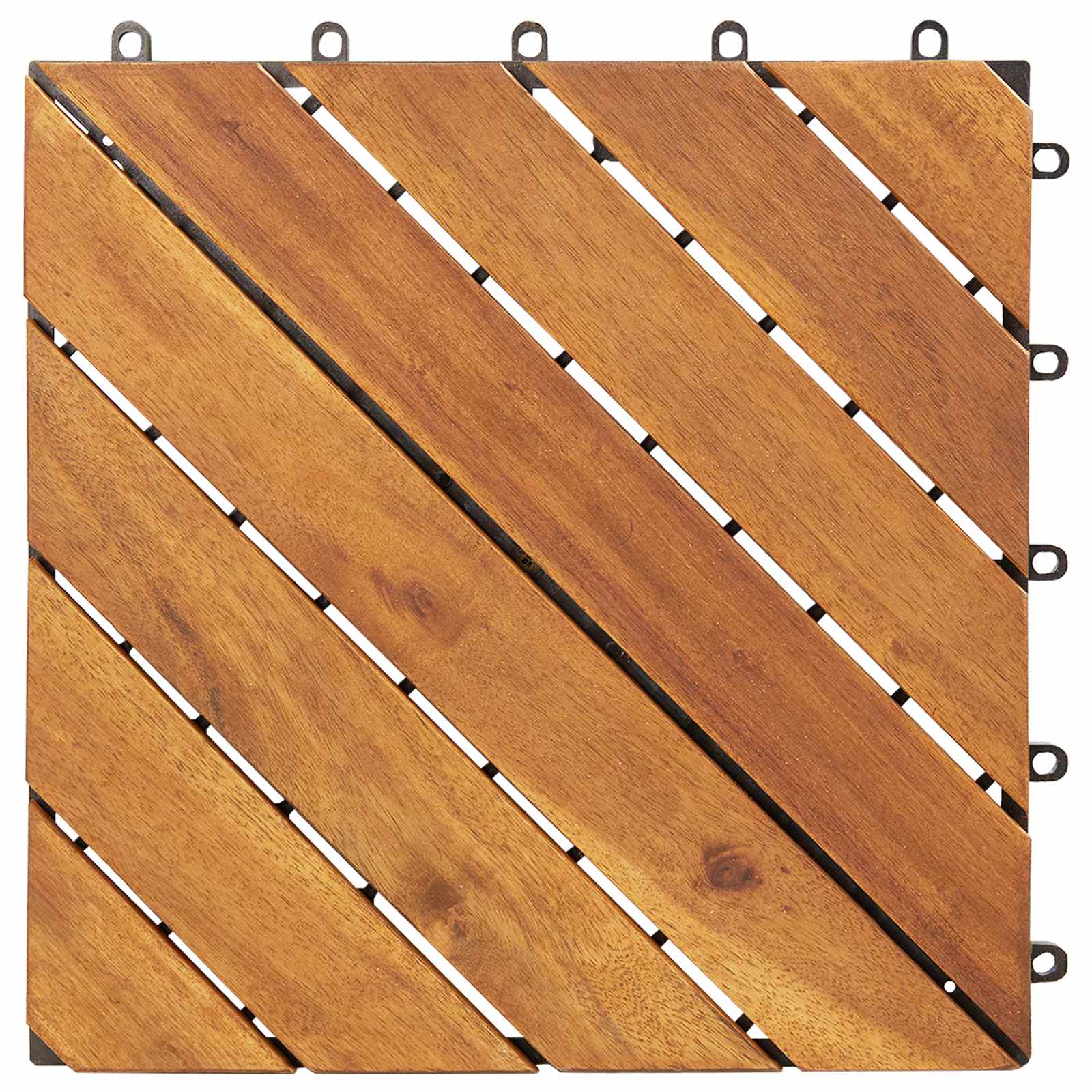Terrassenfliese 30 pcs Braun 30 x 30 cm Akazien-Hartholz