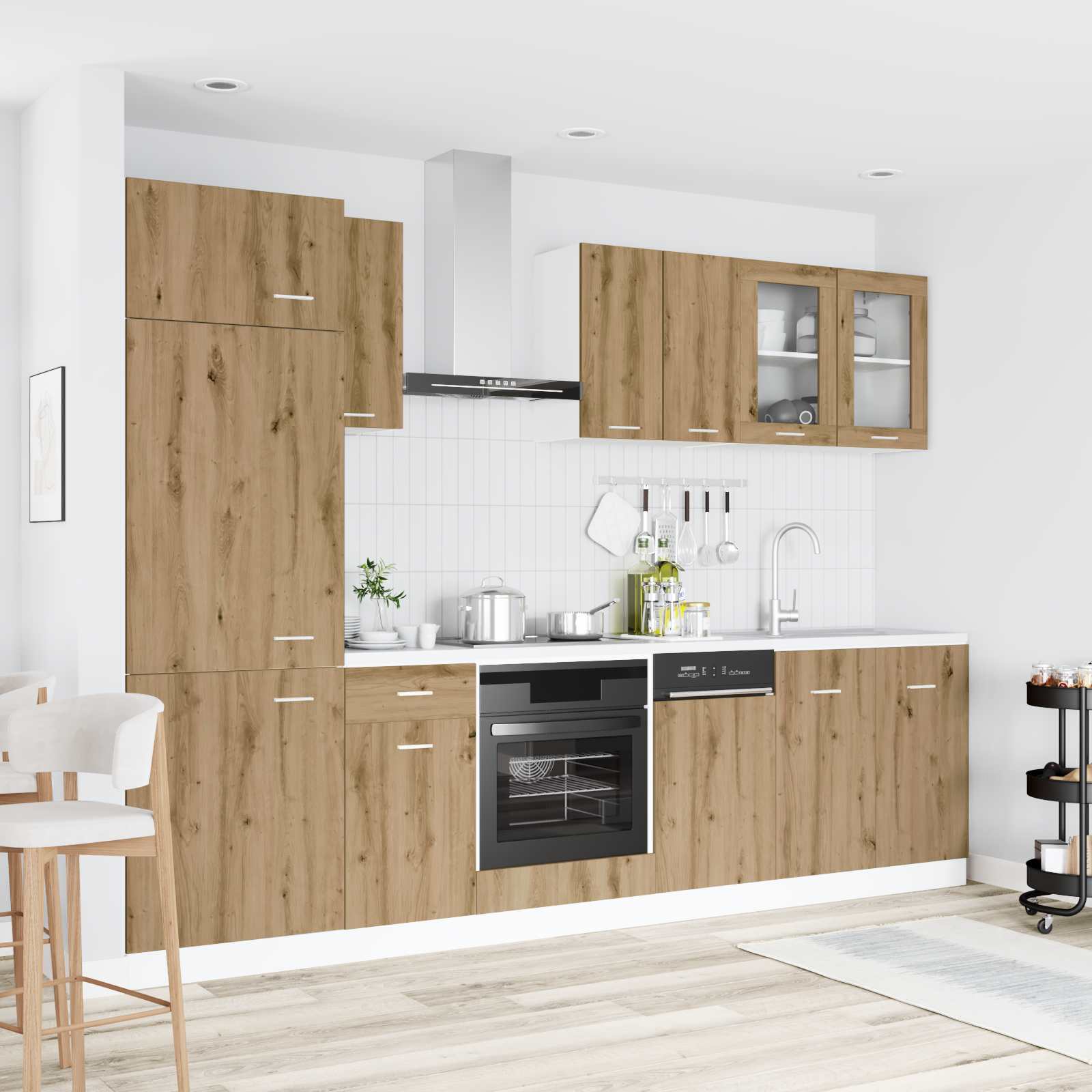 Kücheneinheit Lyon 8 pcs Artisan-Eiche Holzwerkstoff