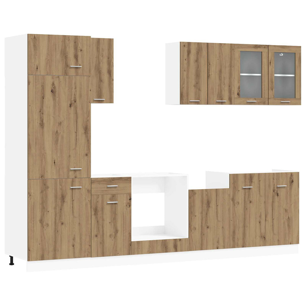 Kücheneinheit Lyon 8 pcs Artisan-Eiche Holzwerkstoff