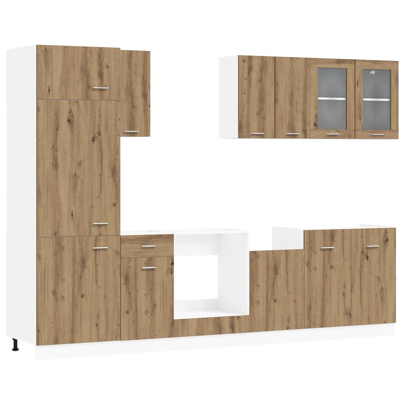 Kücheneinheit Lyon 8 pcs Artisan-Eiche Holzwerkstoff