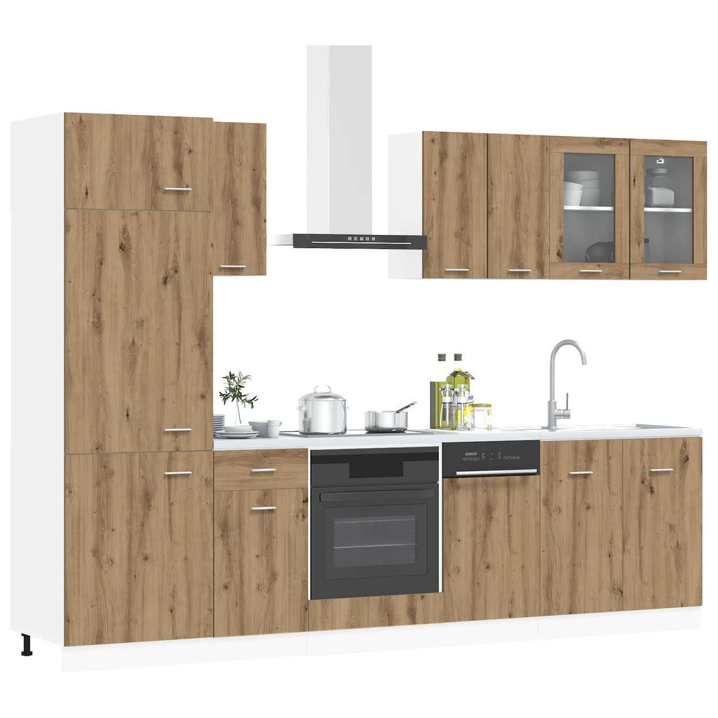 Kücheneinheit Lyon 8 pcs Artisan-Eiche Holzwerkstoff