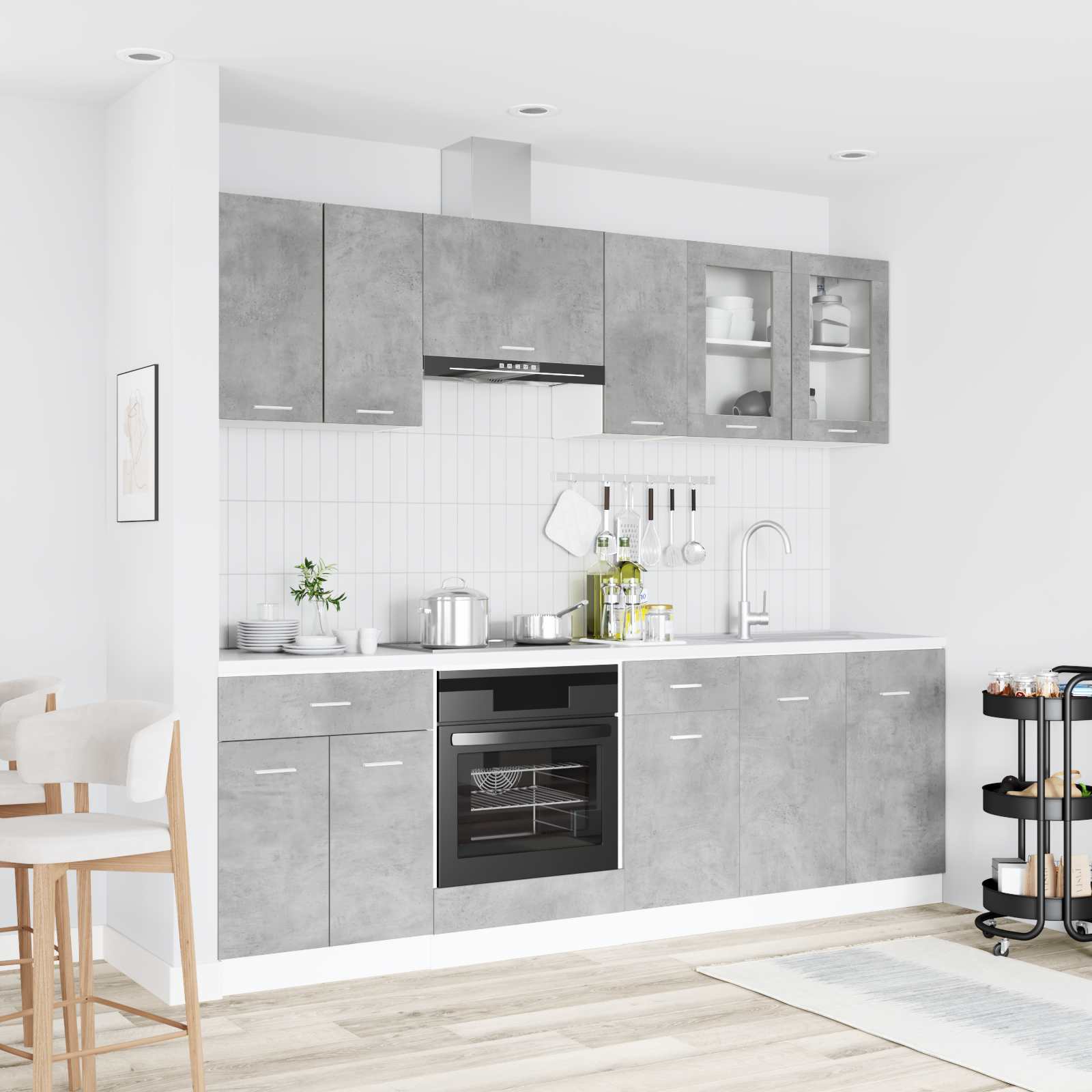 Kücheneinheit Lyon 8 pcs Holzwerkstoff
