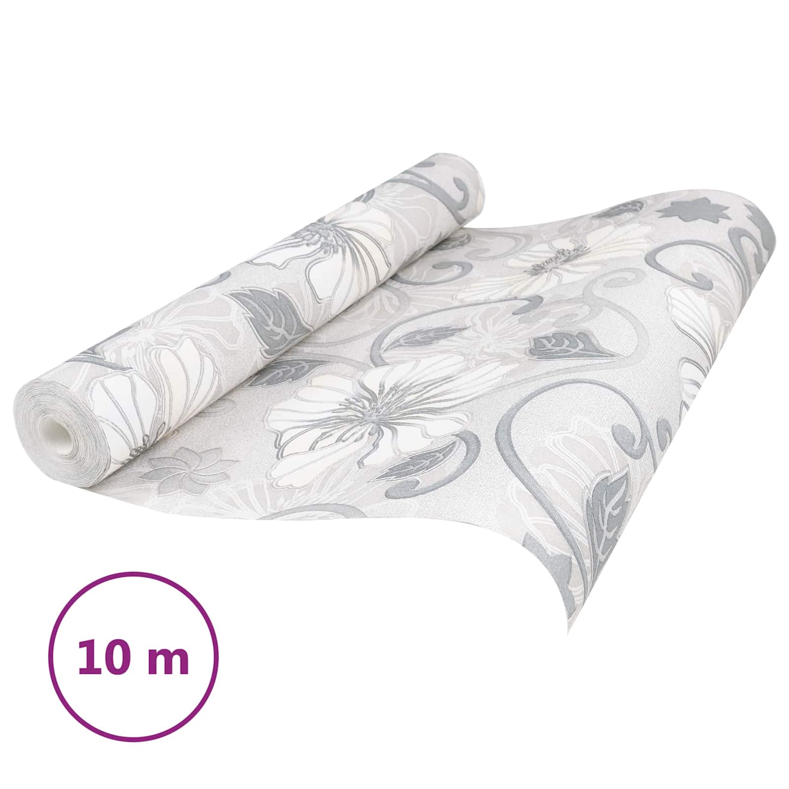 3D Solid Tapete Gestreift Blume 10 x 0,53 m Vliesstoff