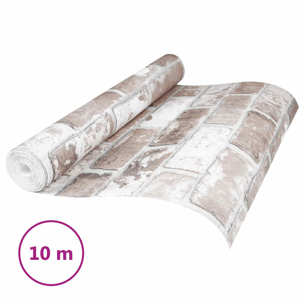 3D Solid Tapete Gestreift Ziegel 10 x 0,53 m Vliesstoff