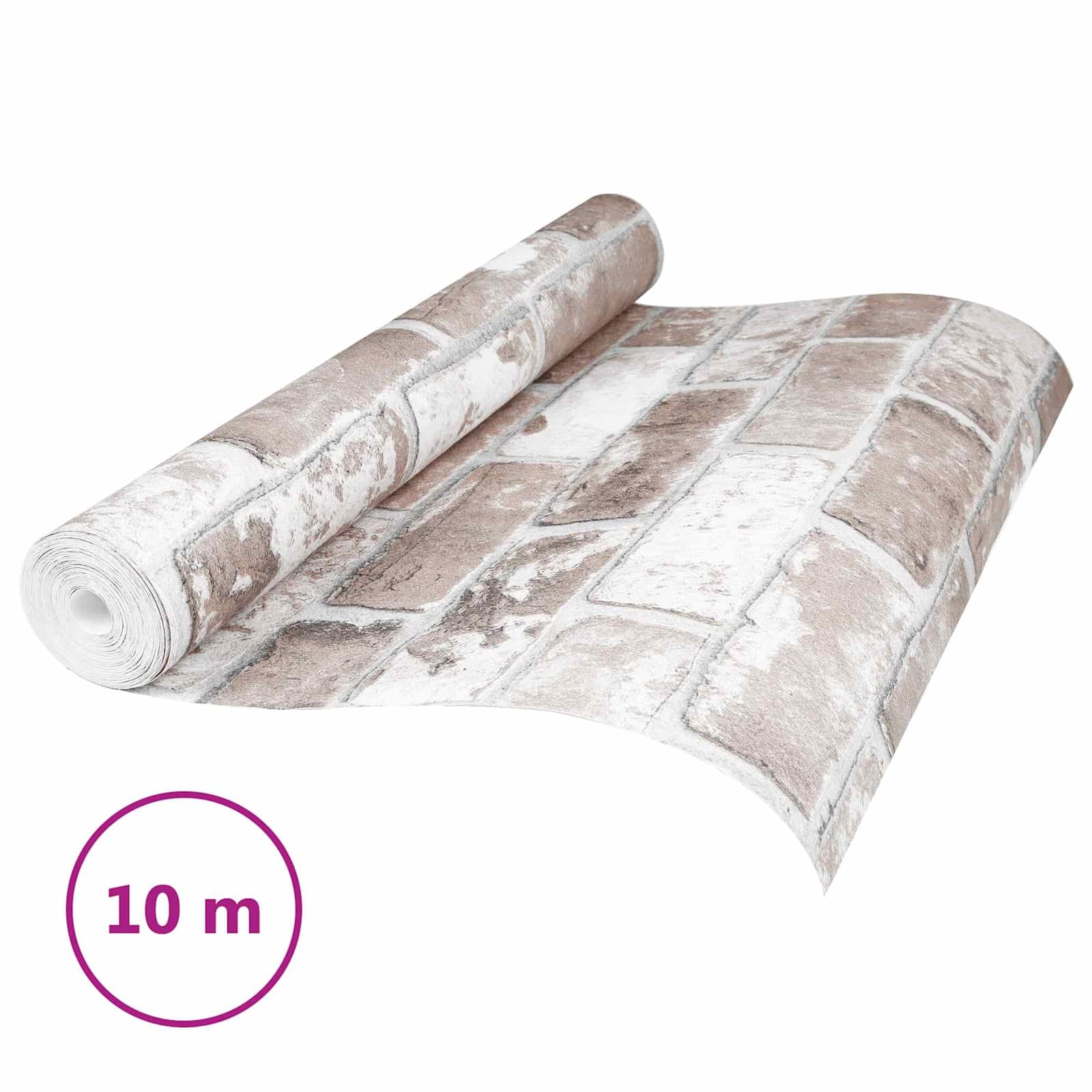 3D Solid Tapete Gestreift Ziegel 10 x 0,53 m Vliesstoff