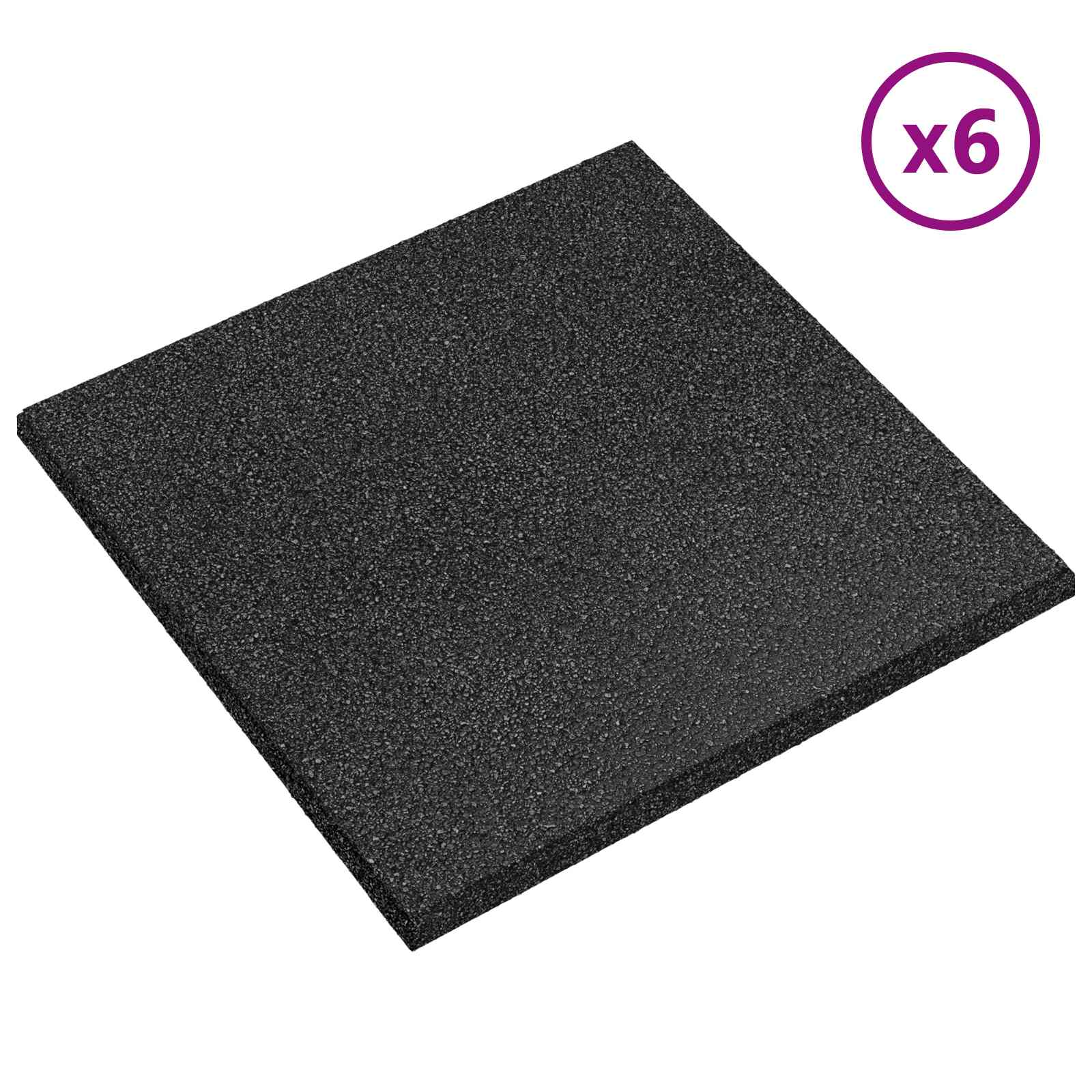 Sturzschutzfliesen 6 pcs Schwarz 50 x 50 cm Gummi