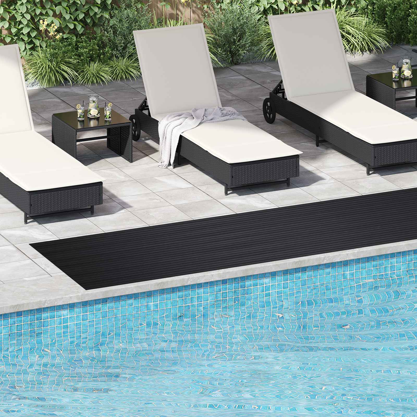 Bodenbelag Schwarz 1 x 5 m Gummi