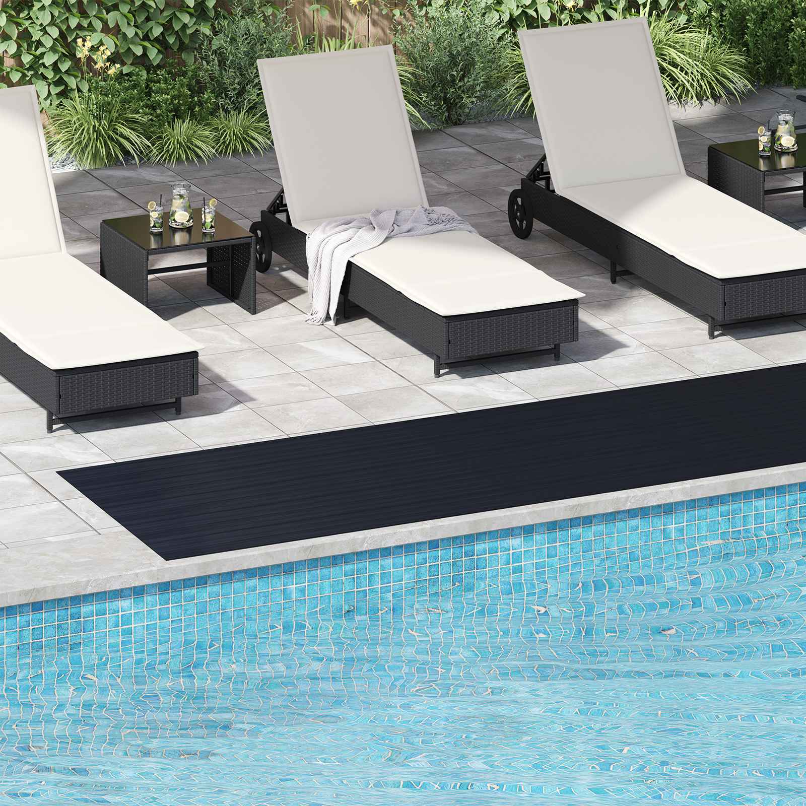 Bodenbelag Schwarz 1 x 5 m Gummi