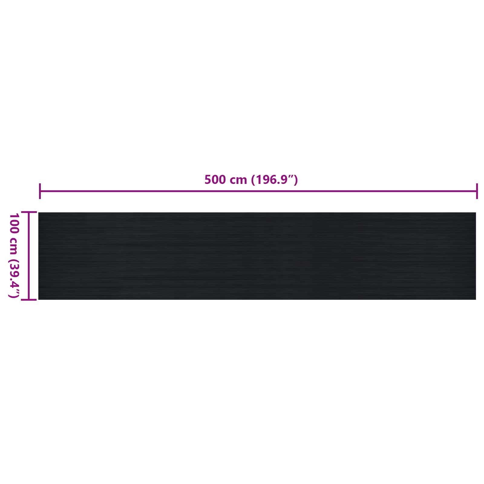 Bodenbelag Schwarz 1 x 5 m Gummi