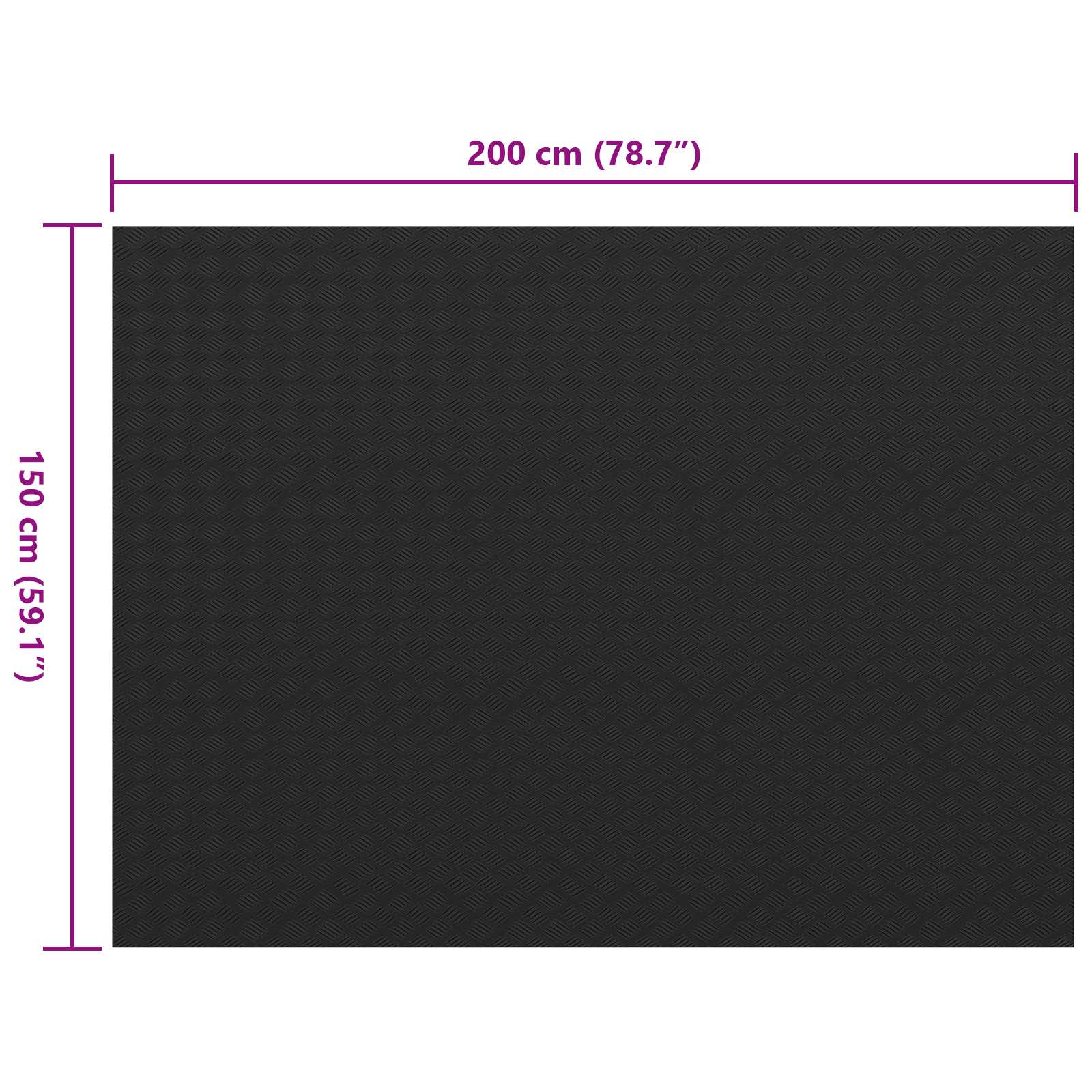 Bodenbelag Schwarz 1,5 x 2 m Gummi
