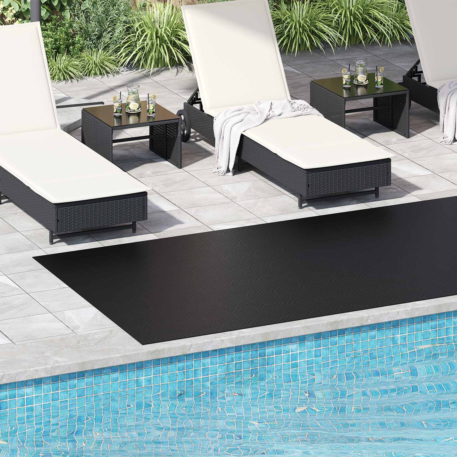 Bodenbelag Schwarz 1,5 x 4 m Gummi