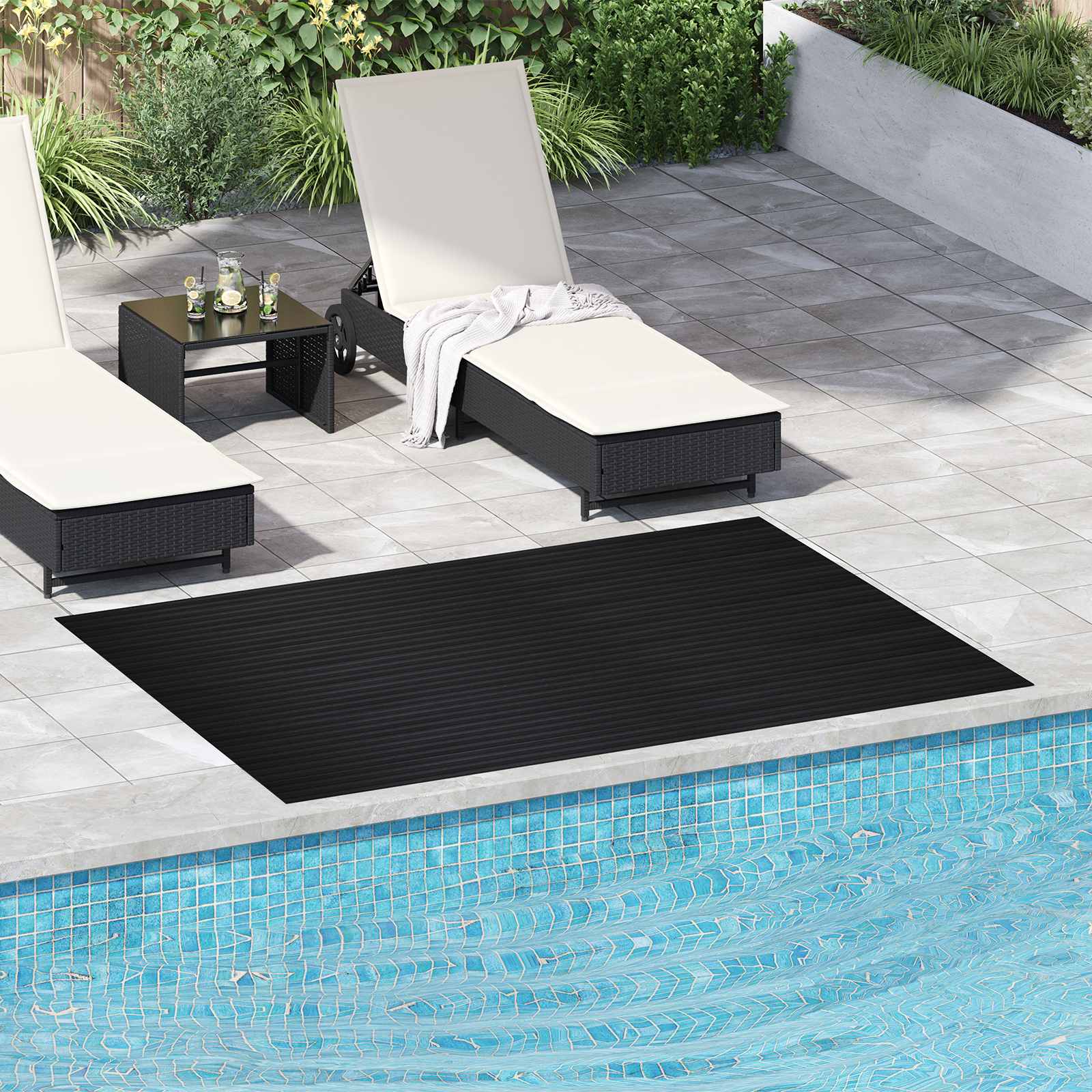 Bodenbelag Schwarz 1,5 x 2 m Gummi