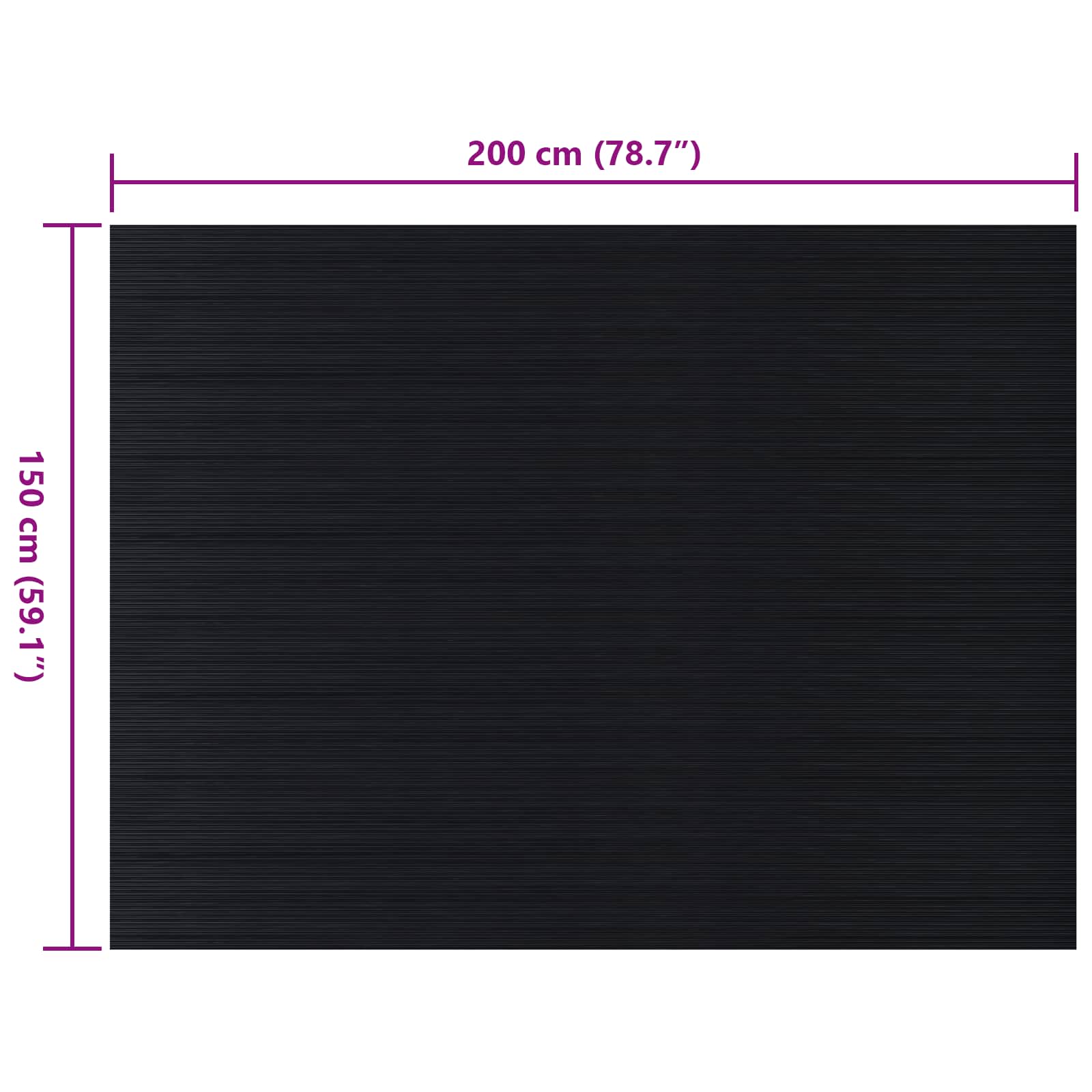 Bodenbelag Schwarz 1,5 x 2 m Gummi