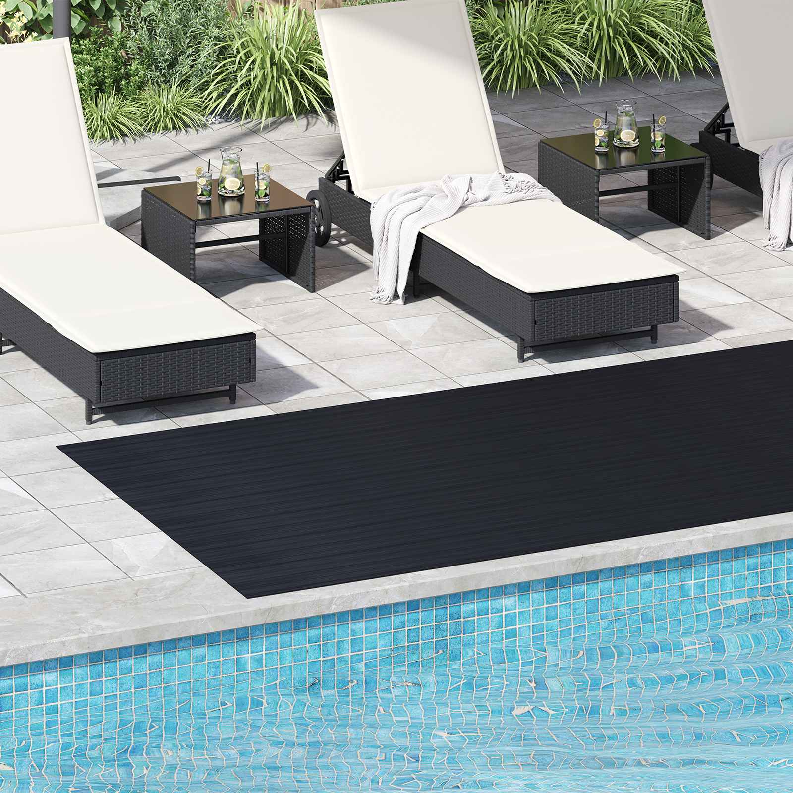 Bodenbelag Schwarz 1,5 x 4 m Gummi