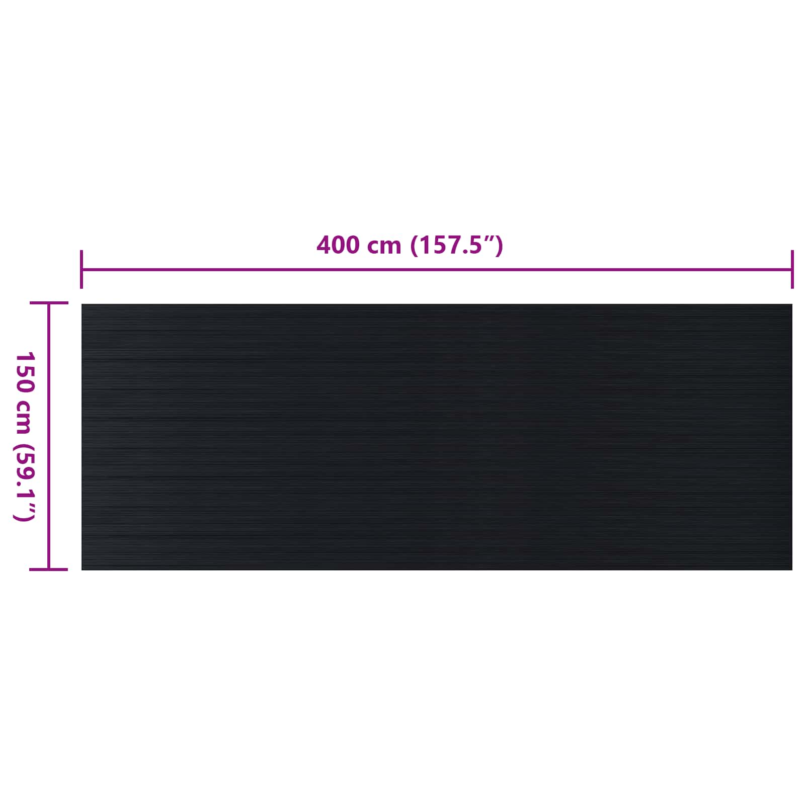 Bodenbelag Schwarz 1,5 x 4 m Gummi