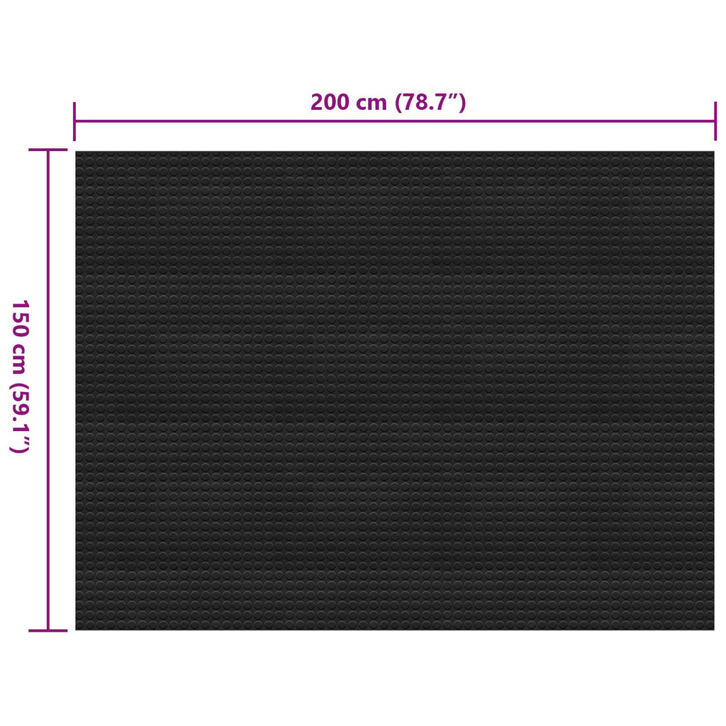 Bodenbelag Schwarz 1,5 x 2 m Gummi