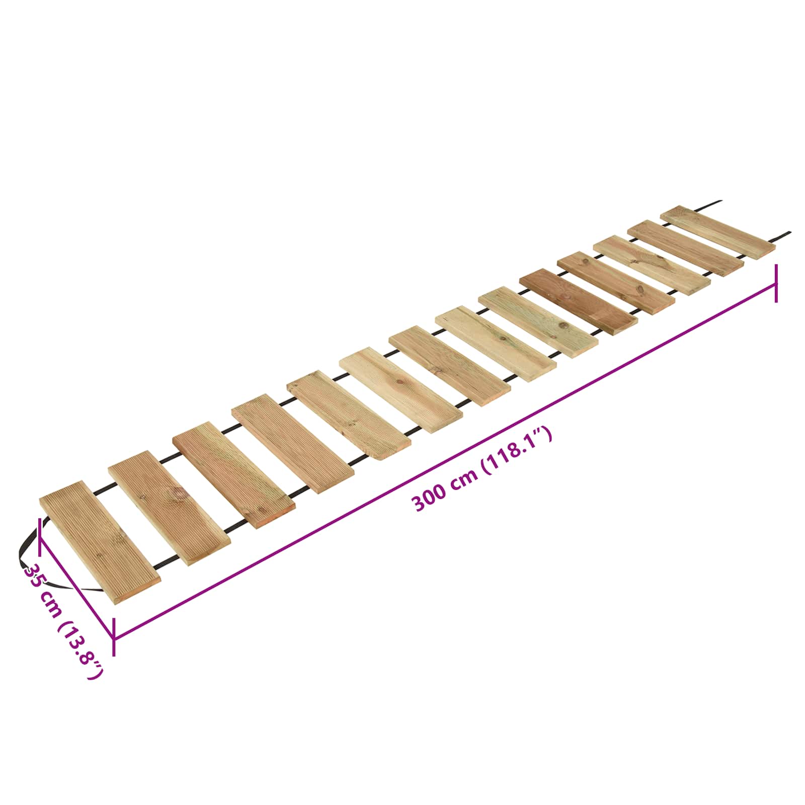 Deckingrolle Natur 35 x 300 cm Imprägniertes Kiefernholz