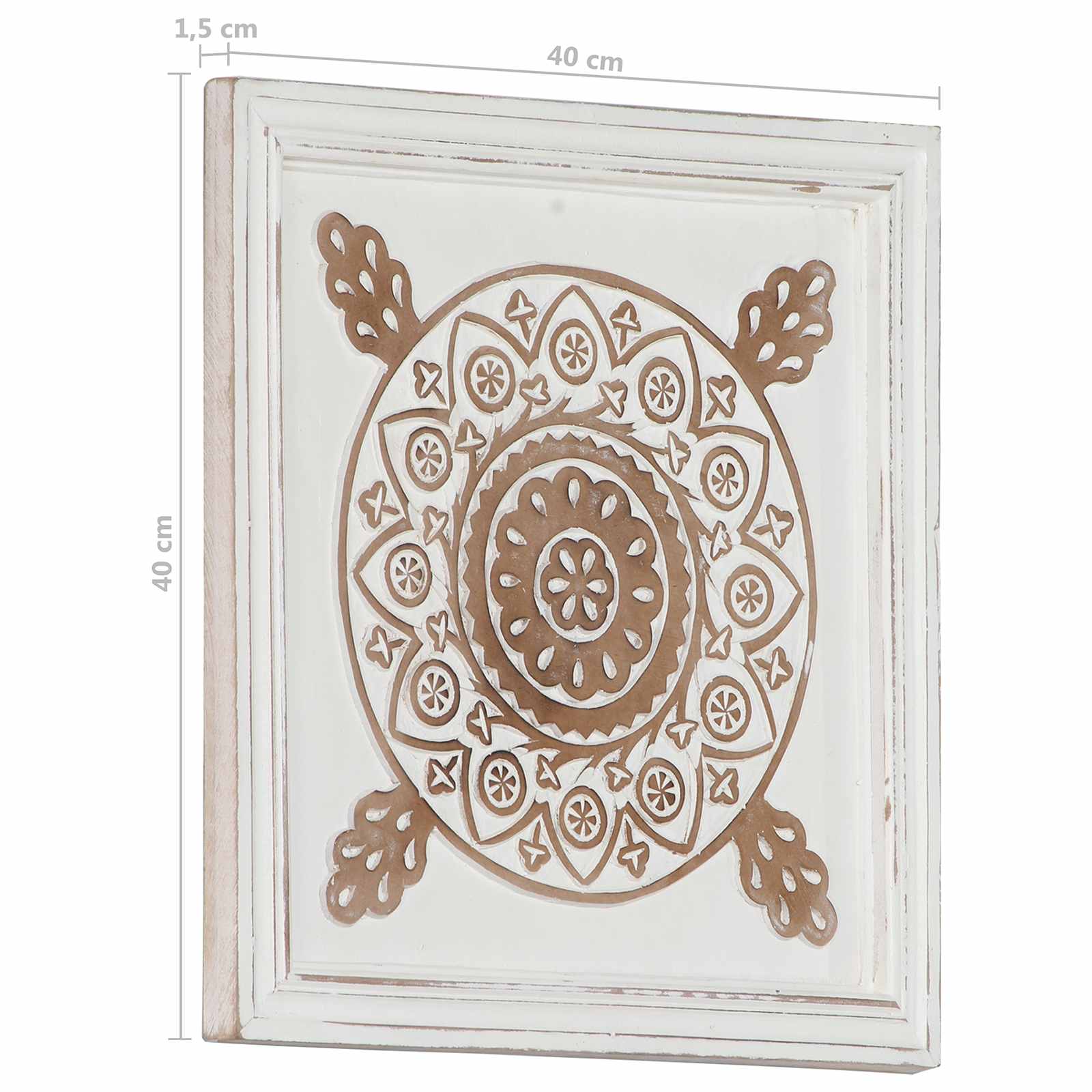 Kunst Dekoration 2 pcs Braun und Weiß 40 x 40 x 1,5 cm