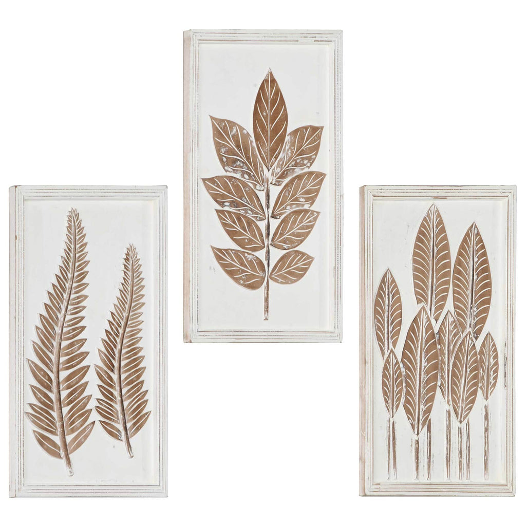 Kunst Dekoration 3 pcs Braun und Weiß 40 x 40 x 1,5 cm