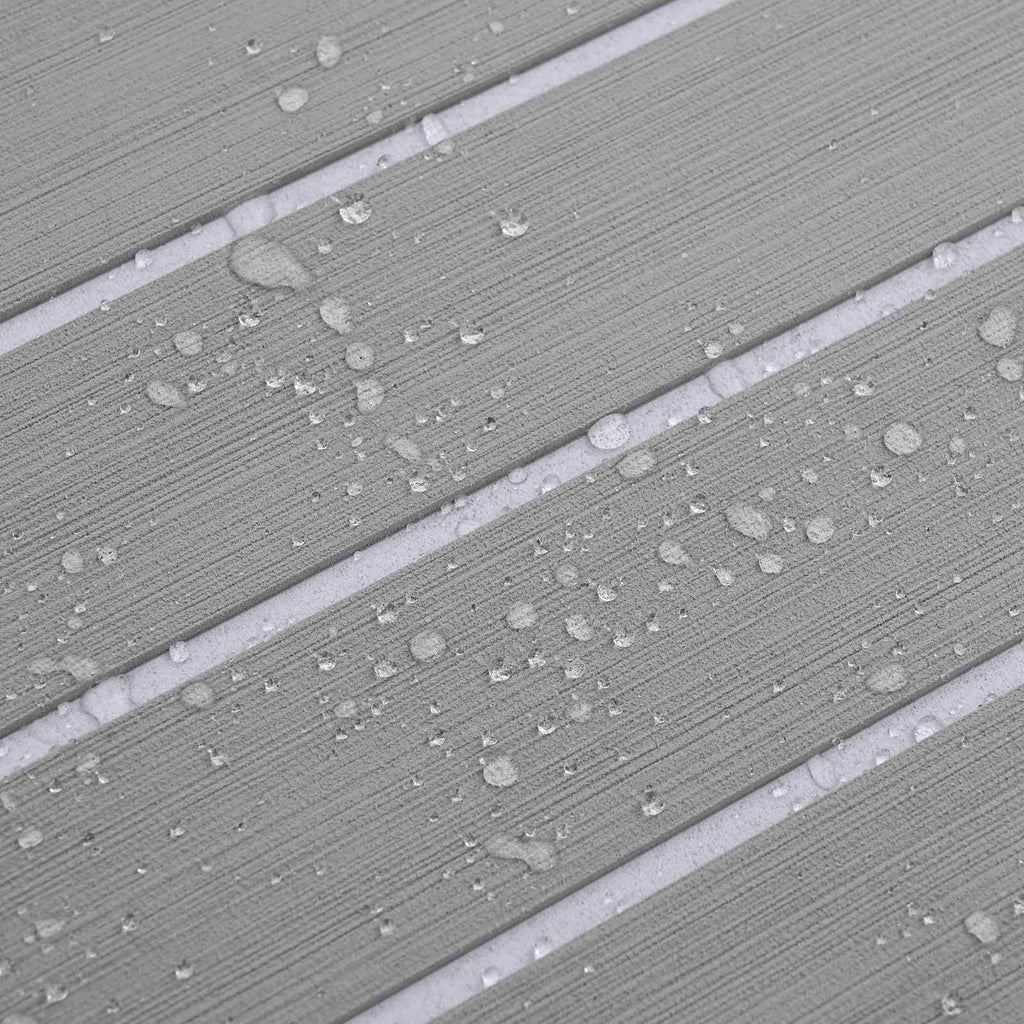 Bootsmatte Gestreift Hellgrau und Weiß 240 x 90 cm EVA