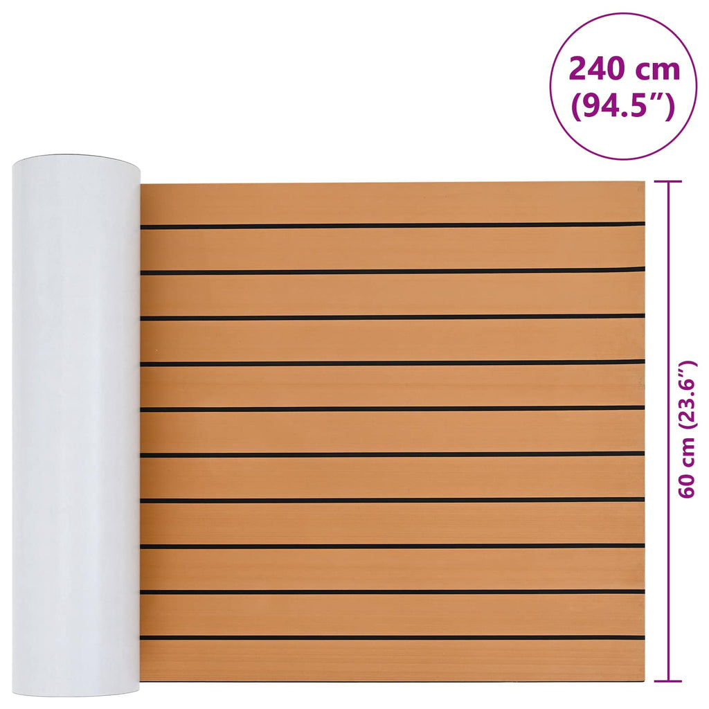 Bootsmatte Gestreift Braun und Schwarz 240 x 60 cm EVA