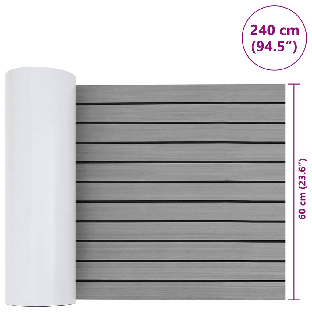 Bootsmatte Gestreift Hellgrau und Schwarz 240 x 60 cm EVA