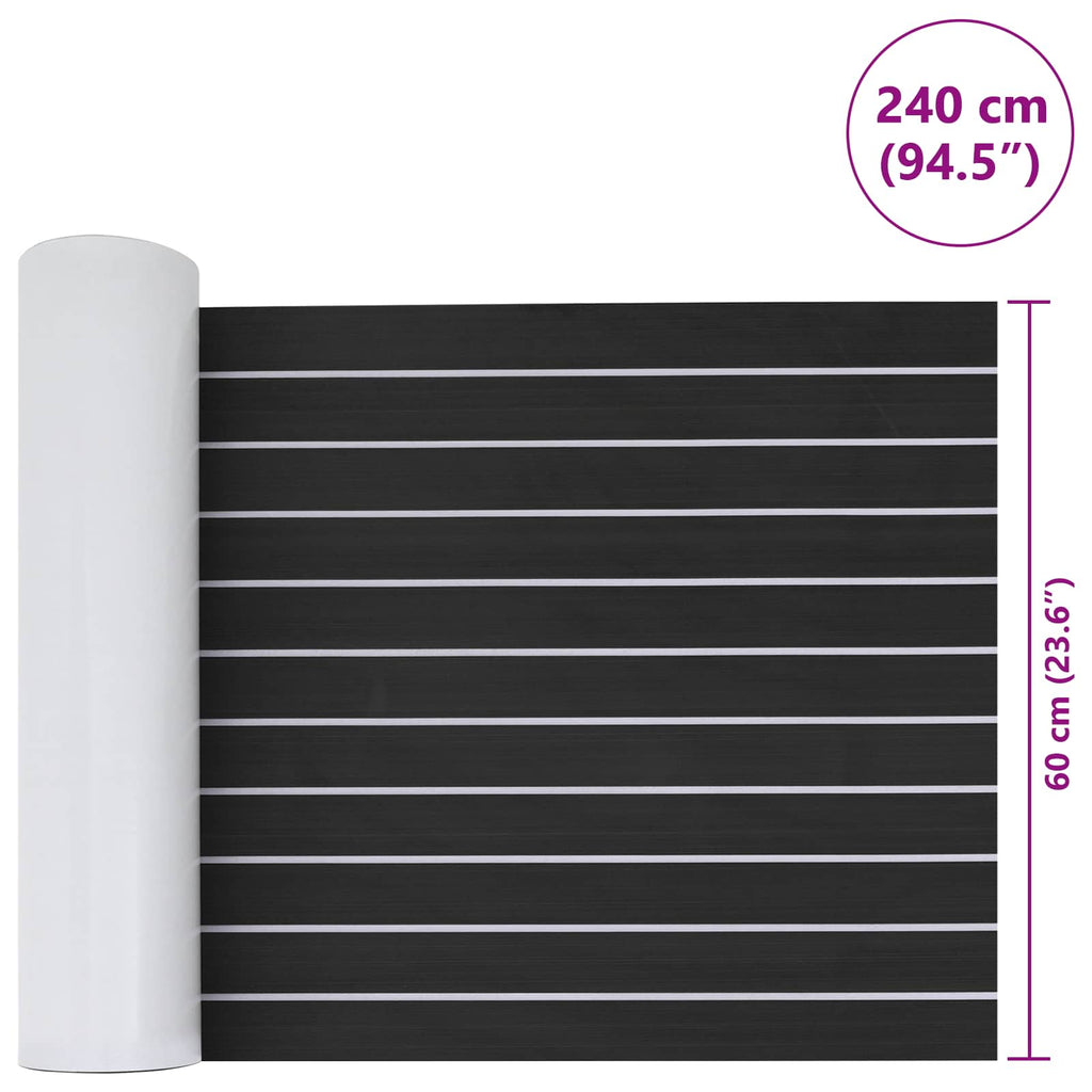 Bootsmatte Gestreift Dunkelgrau und Weiß 240 x 60 cm EVA