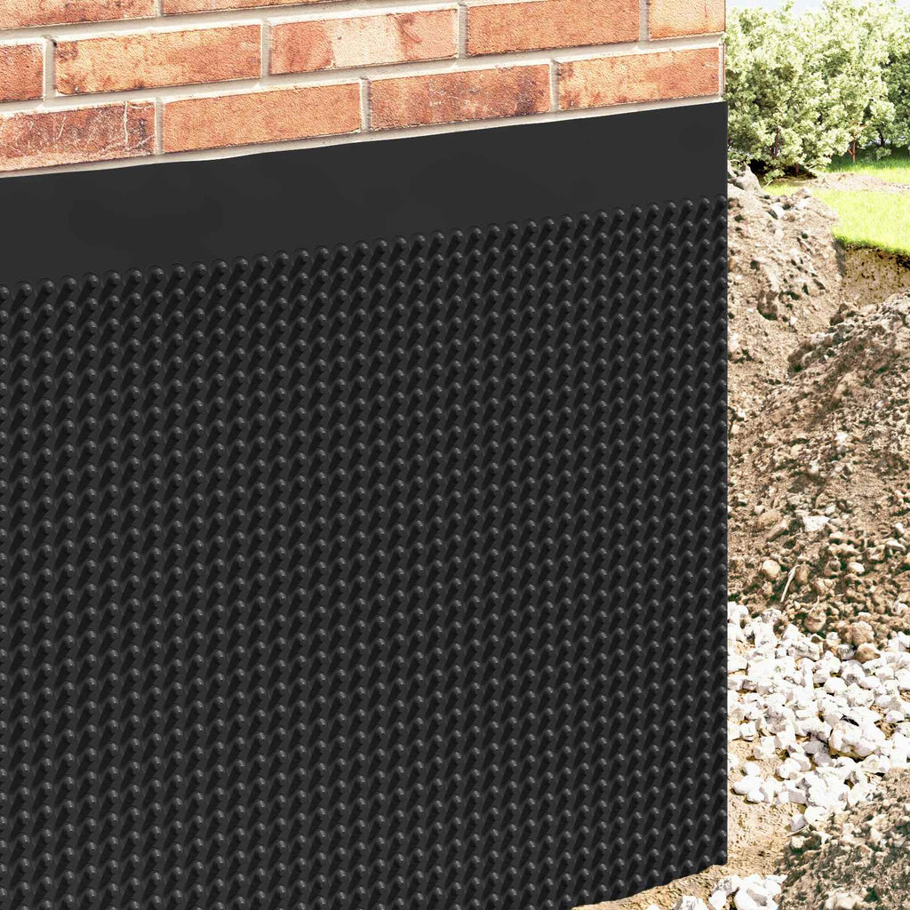 Dimpled Drainage Sheet Schwarz 1 x 10 m HDPE