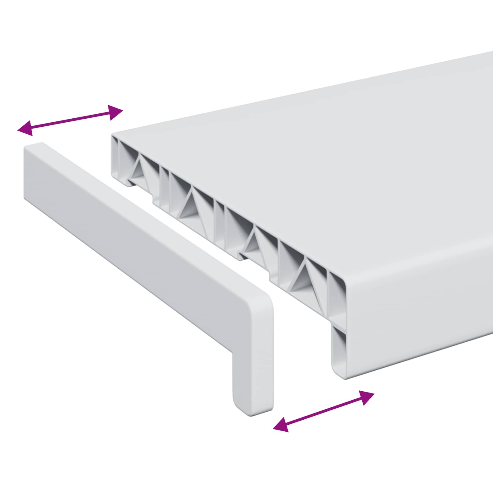 Fensterbank Weiß 160 x 25 x 4,5 cm PVC