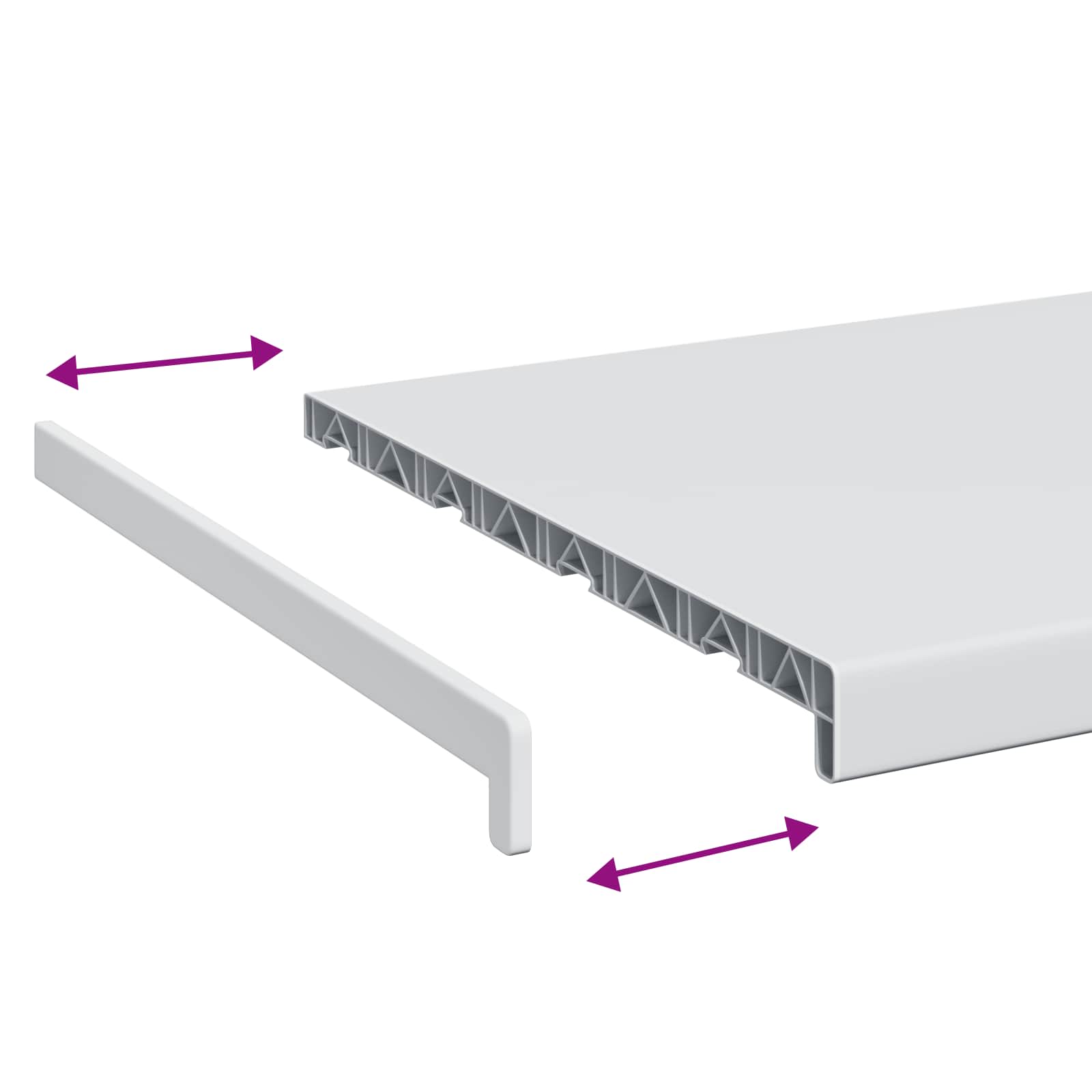 Fensterbank Weiß 80 x 45 x 4,5 cm PVC