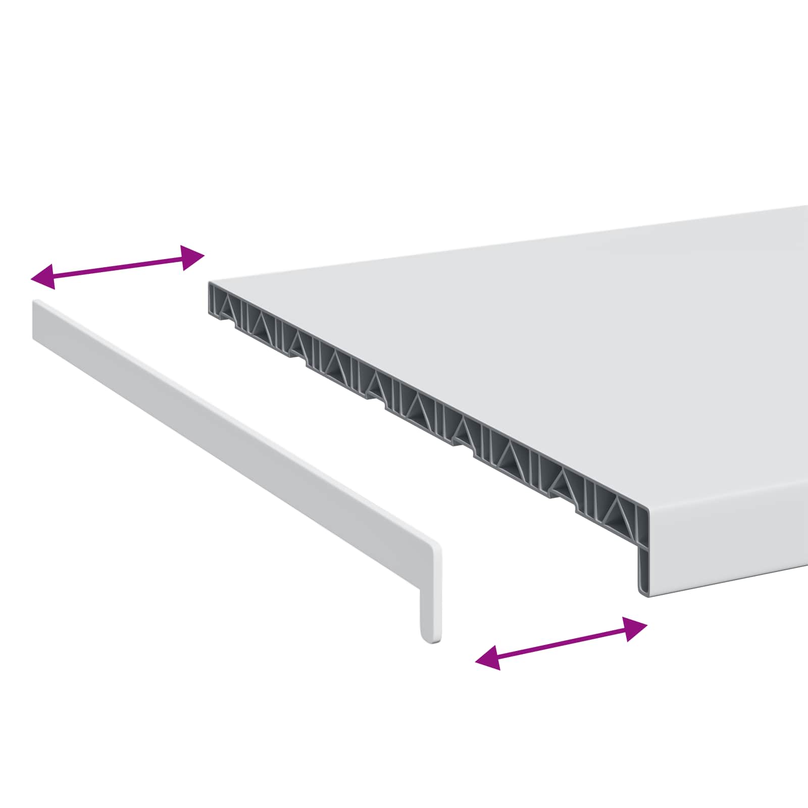 Fensterbank Weiß 120 x 50 x 4,5 cm PVC