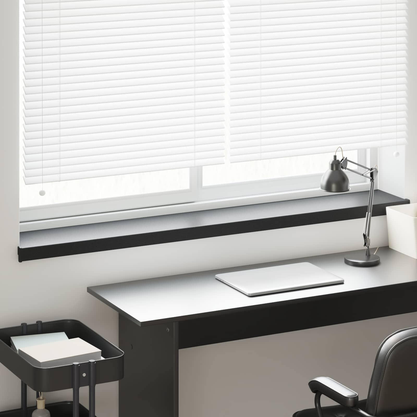 Fensterbank Schwarz mit Holzmaserung 140 x 20 x 4,5 cm PVC