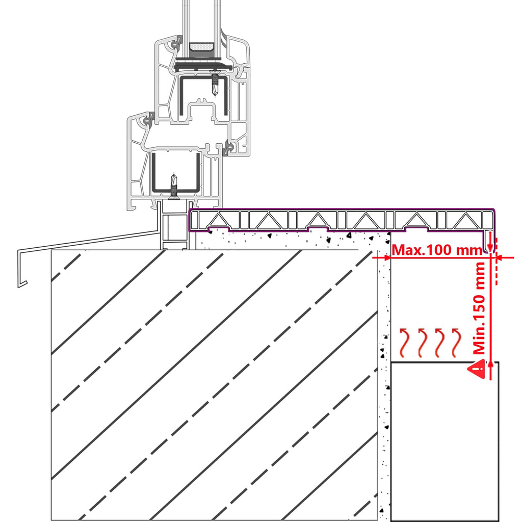 Fensterbank Braunes Holz 100 x 30 x 4,5 cm PVC