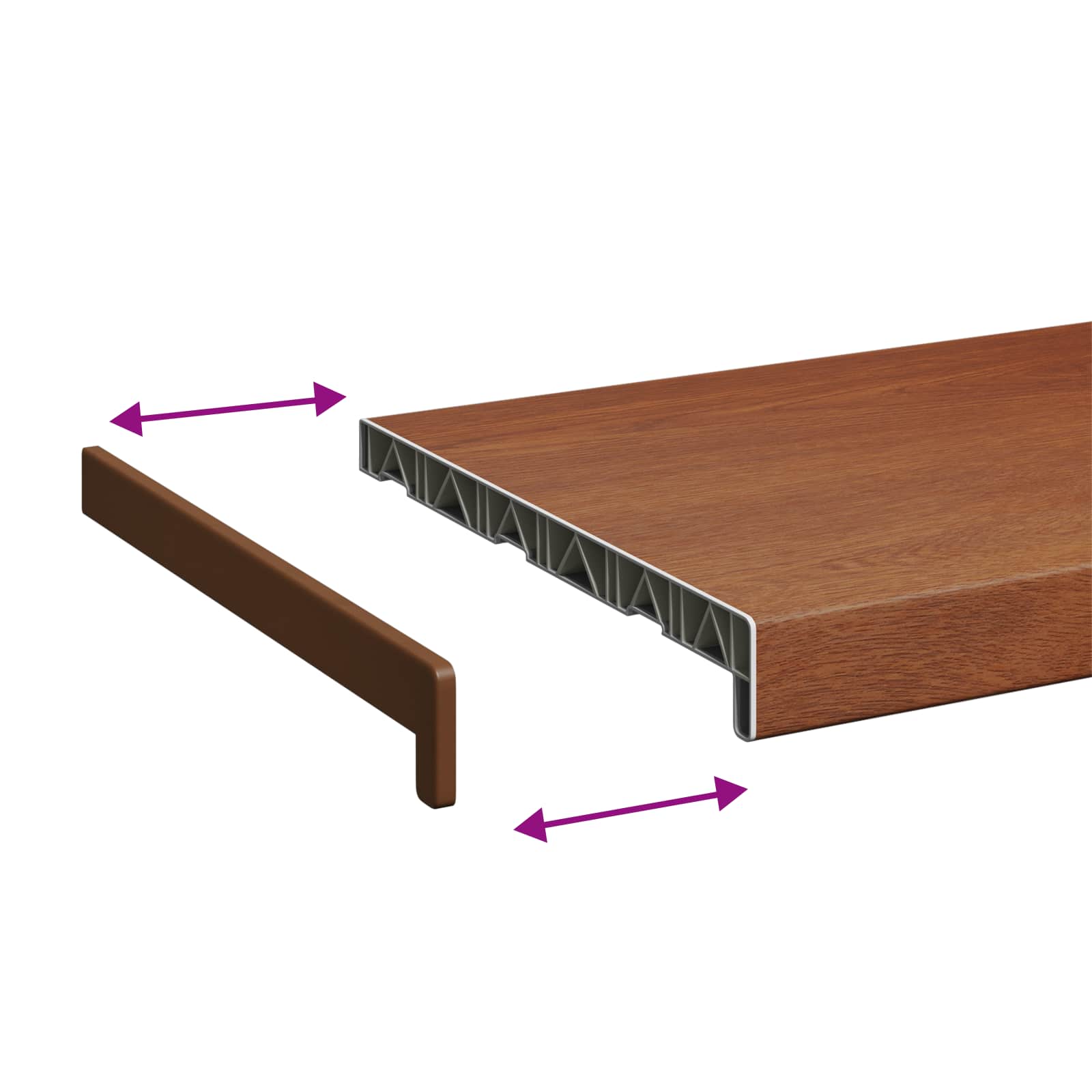 Fensterbank Braunes Holz 120 x 30 x 4,5 cm PVC
