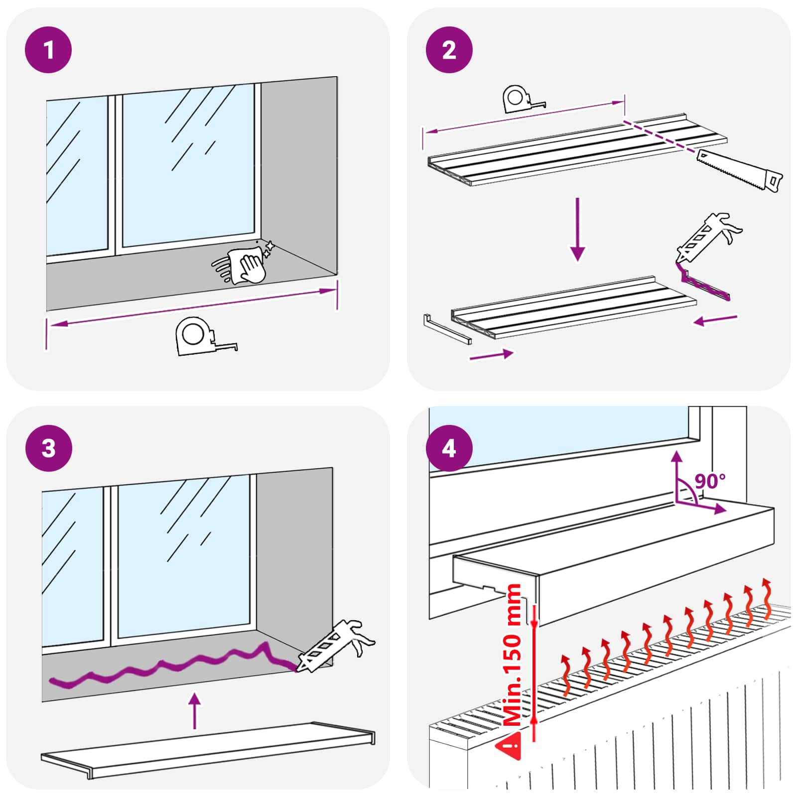 Fensterbank Braunes Holz 120 x 30 x 4,5 cm PVC