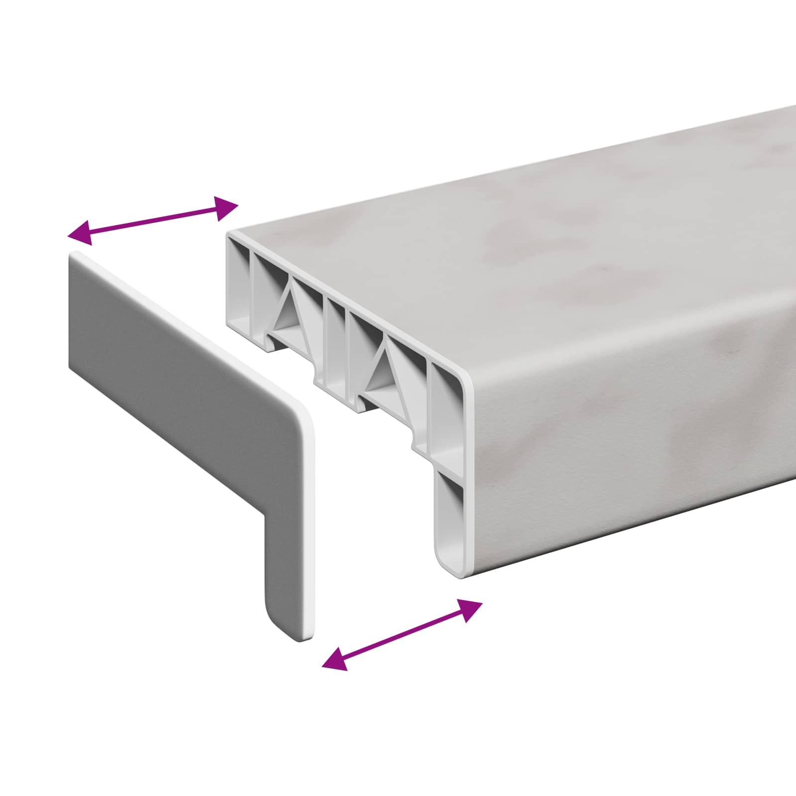 Fensterbank Marmorstruktur 140 x 10 x 4,5 cm PVC